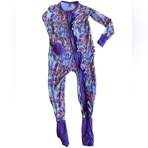 3BB Purple Bamboo Kids Pajamas Footed Pajamas 4T
